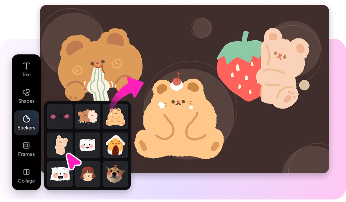 Customize stickers and shapes