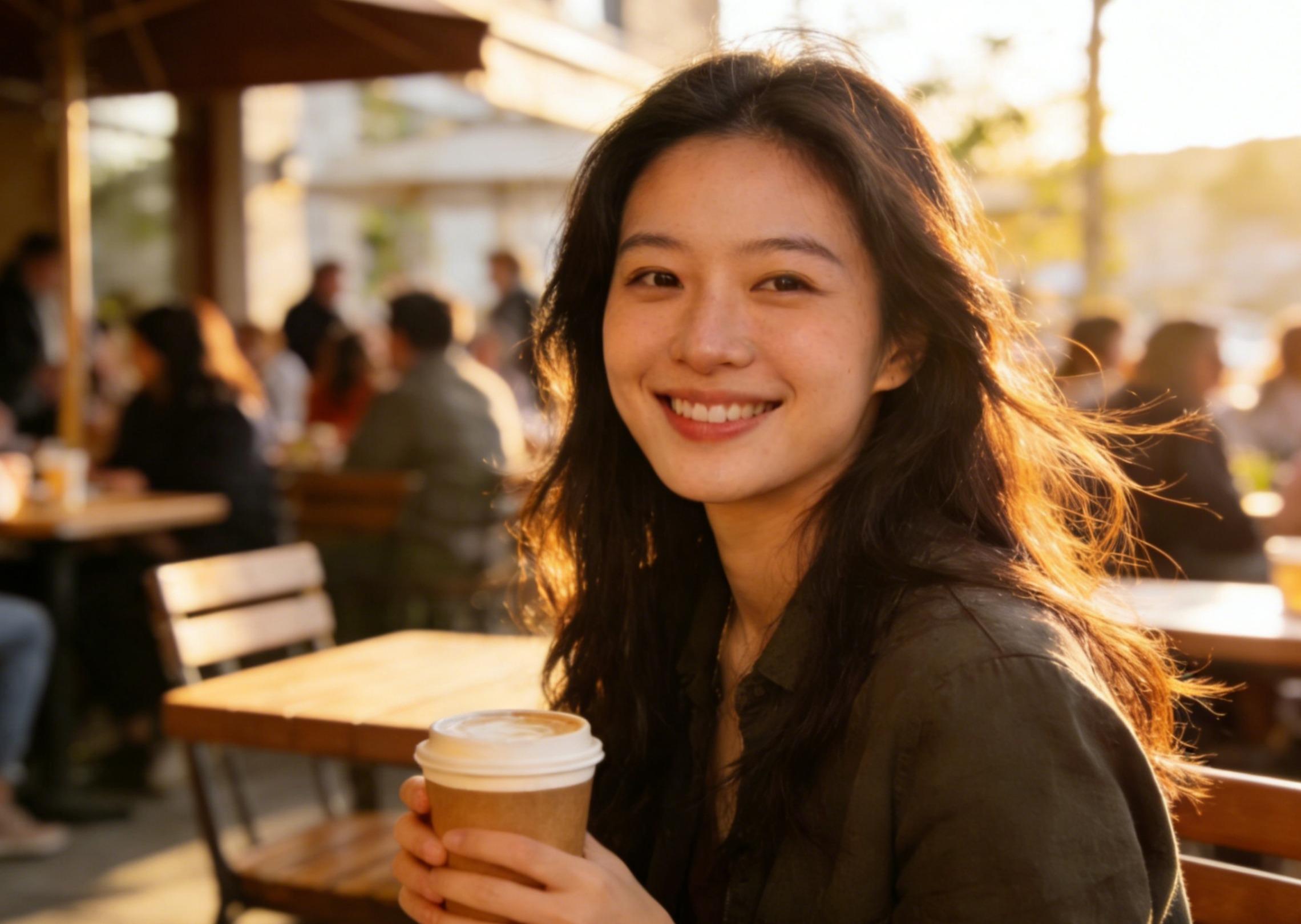 Remove the people sitting around this outdoor café scene