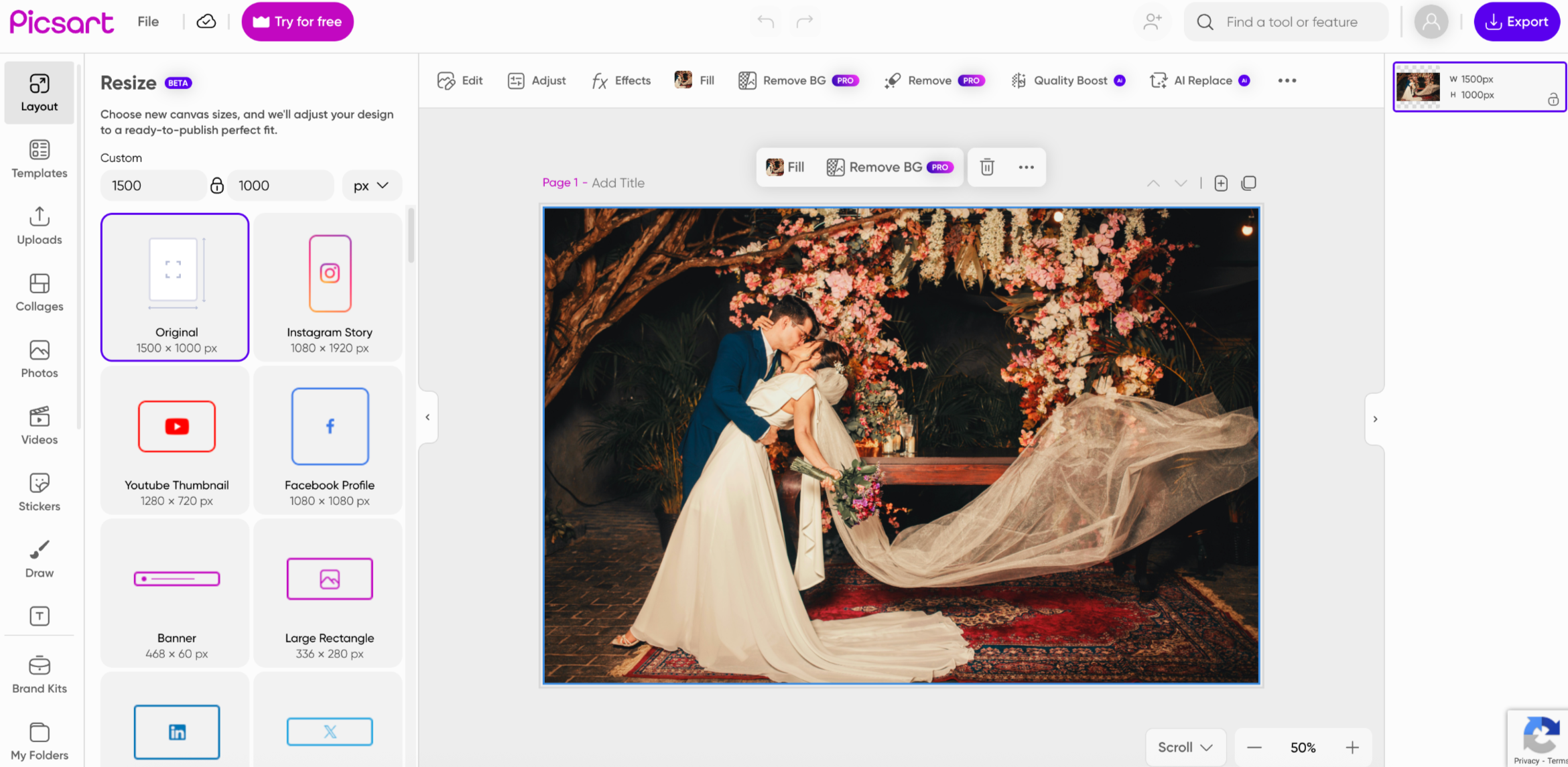 Trabalhos Picsart free photo resizer: