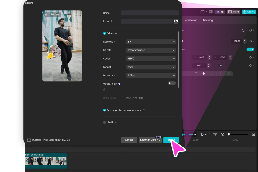  Save and share the video for TikTok