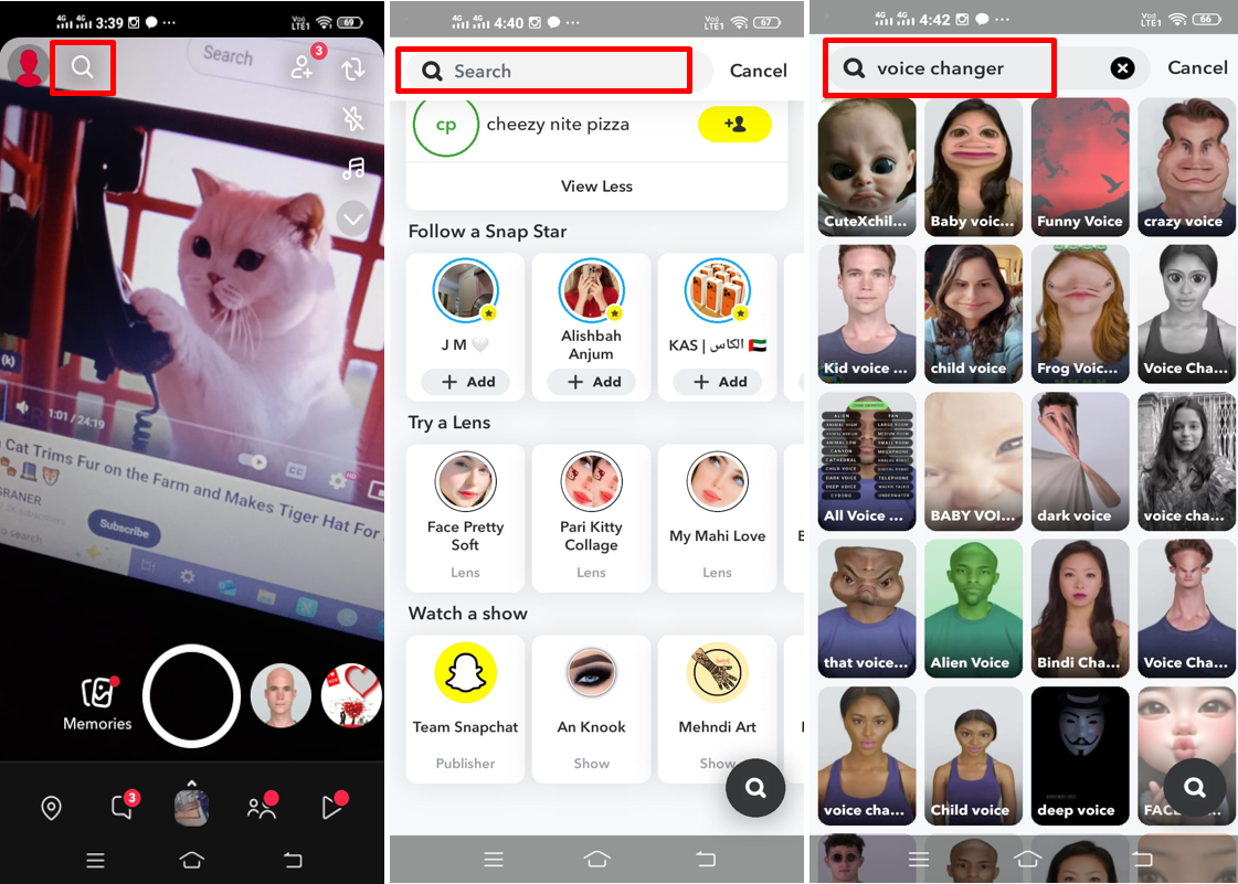Image revealing how to change voice on Snapchat