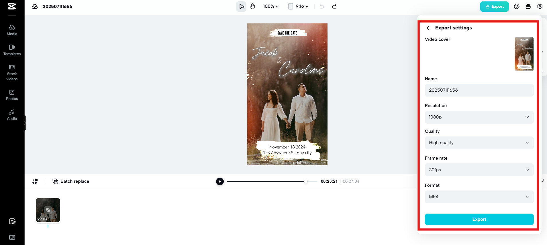 Export and share
