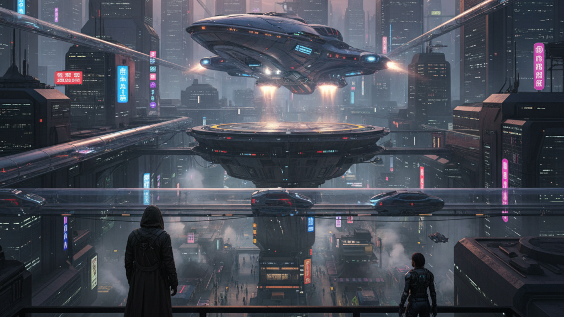 AI-generated painting on sci-fi theme