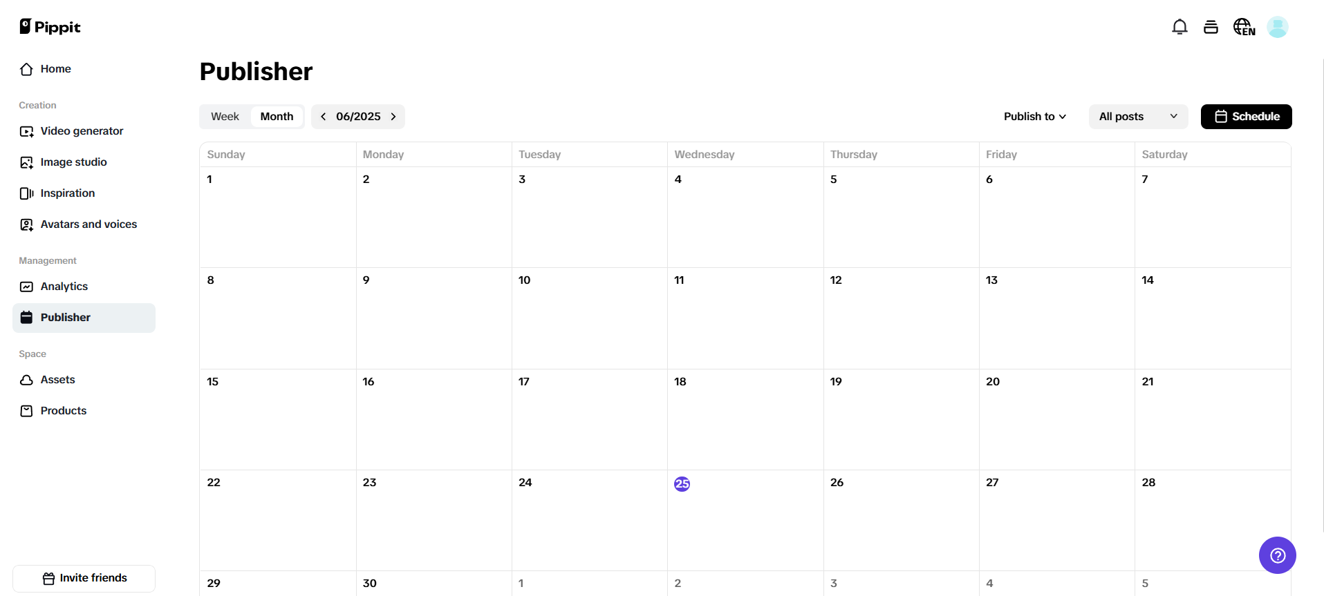 Content calendar