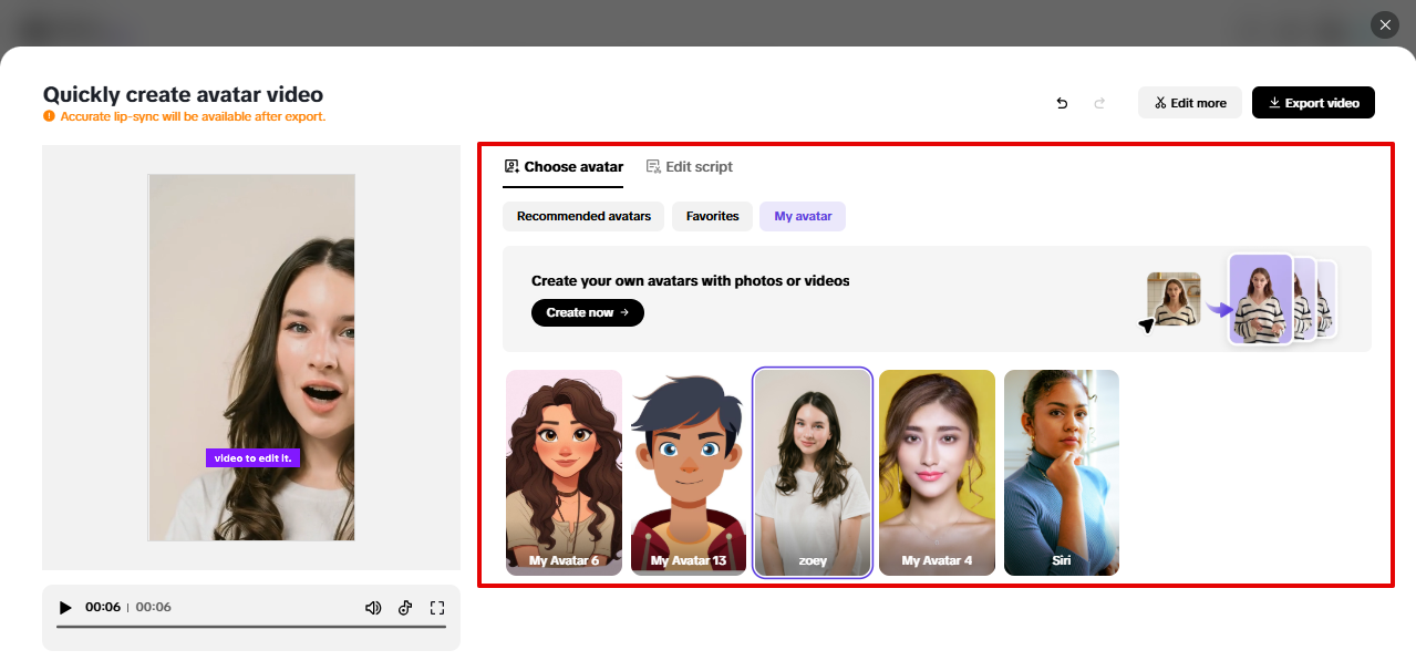 Pippit AI avatars