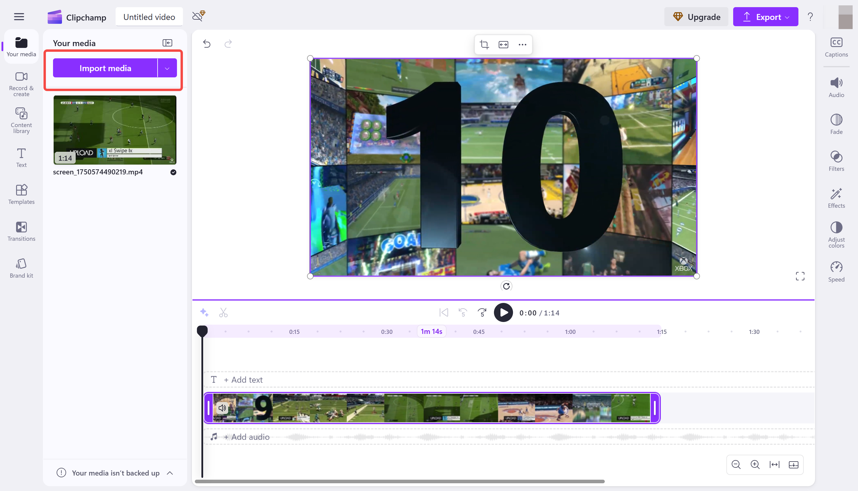 Sắp xếp phương tiện trong trình chỉnh sửa video Clipchamp