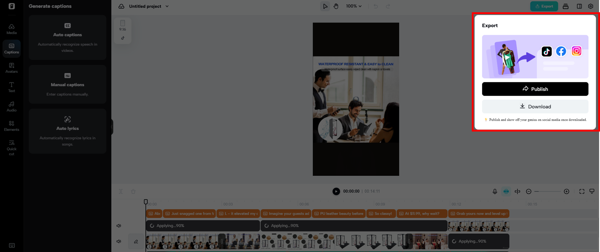 Export your video