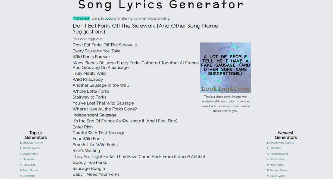 Song Lyrics Generator