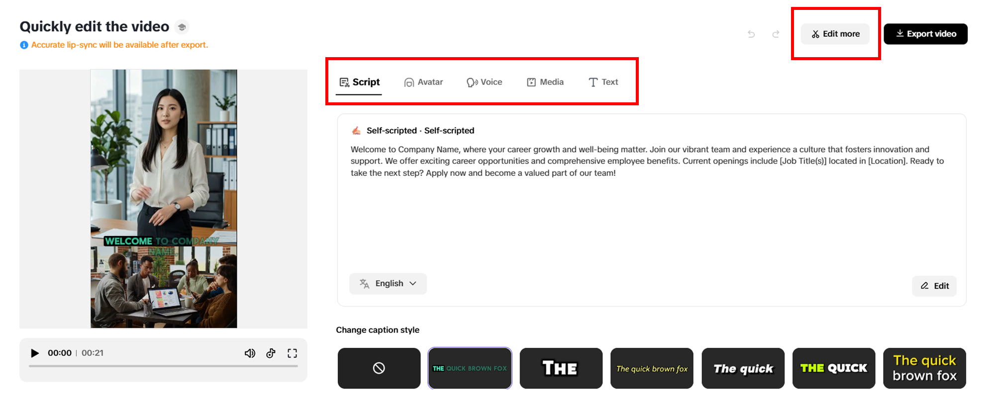Sesuaikan perubahan cepat pada video Anda