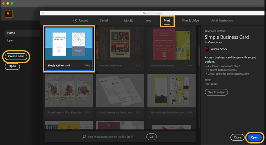 Un modo semplice per personalizzare un modello di biglietto da visita in Illustrator