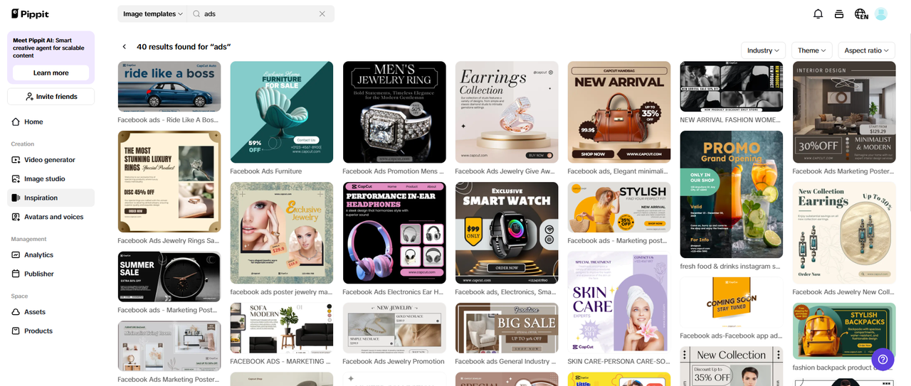 Customizable marketing templates