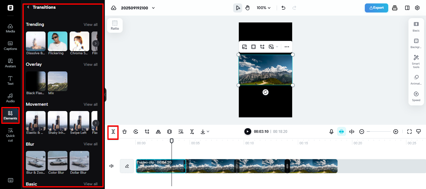 Creando un video en bucle en Pippit