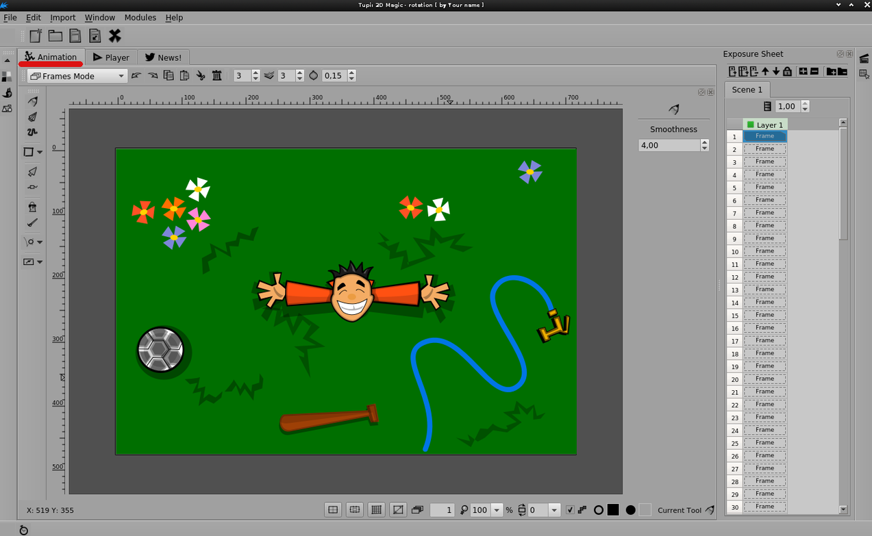 TupiTube free animation software interface