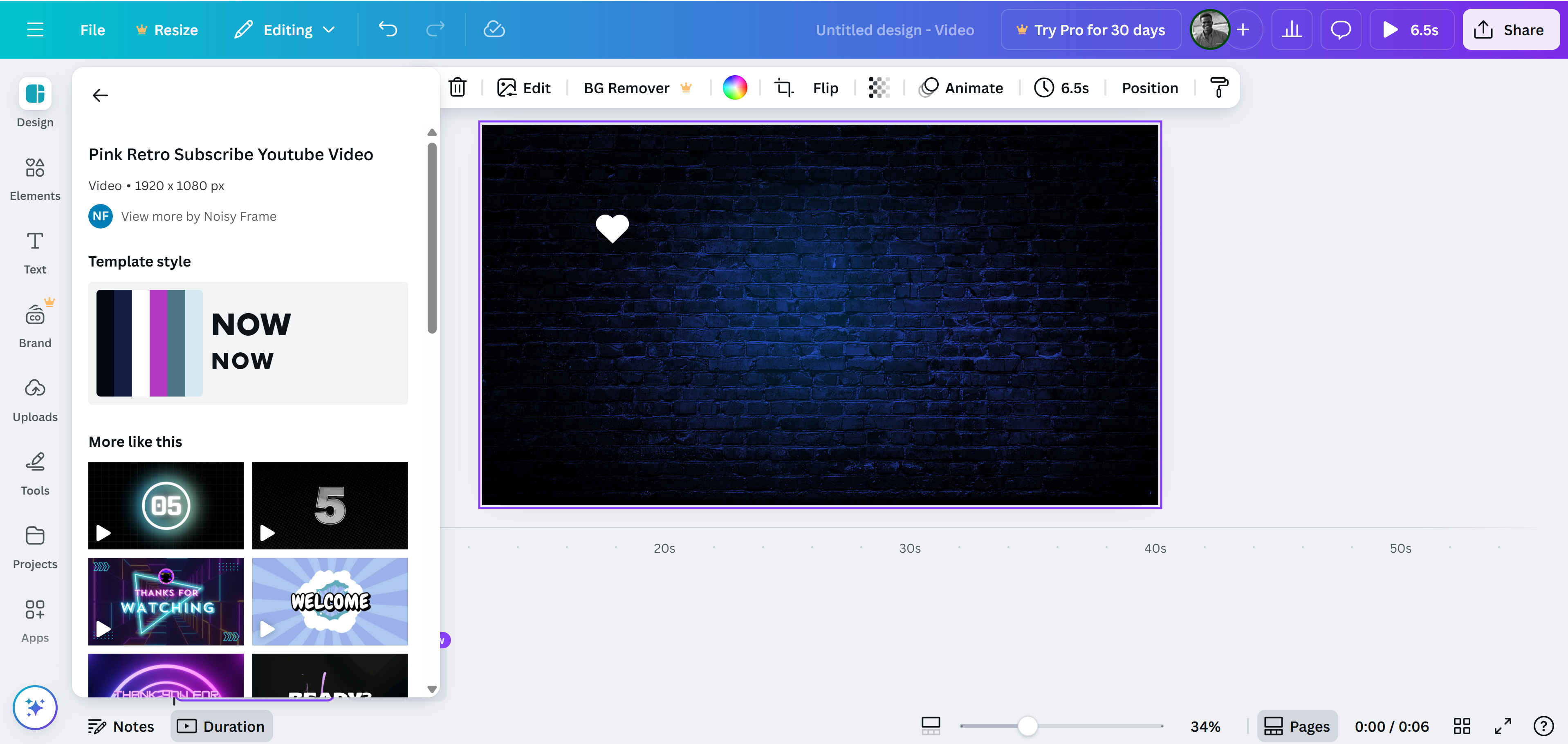 Lienzo: Haz outro para YouTube