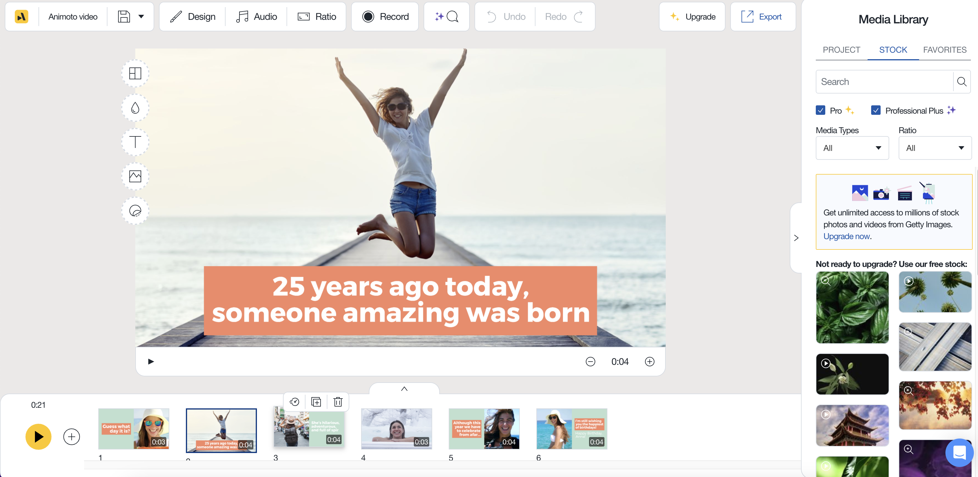 Animoto online birthday video maker with photos