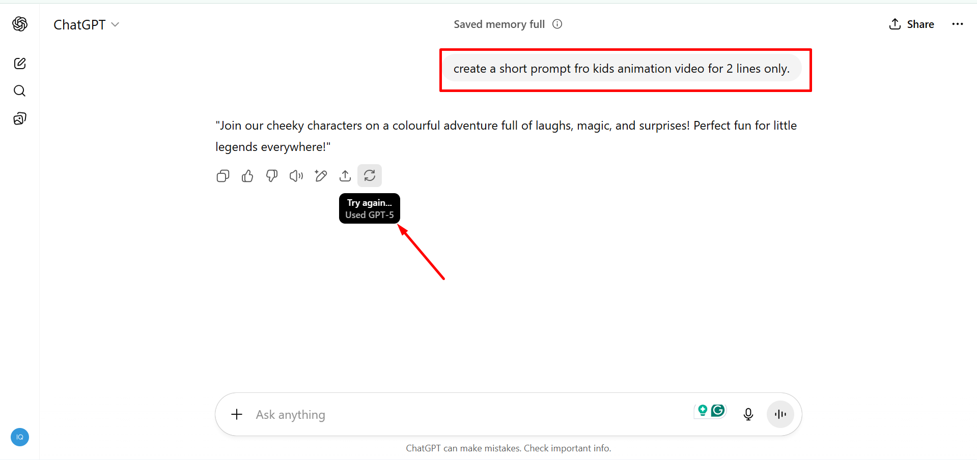 Create a prompt from GPT-5 for your video