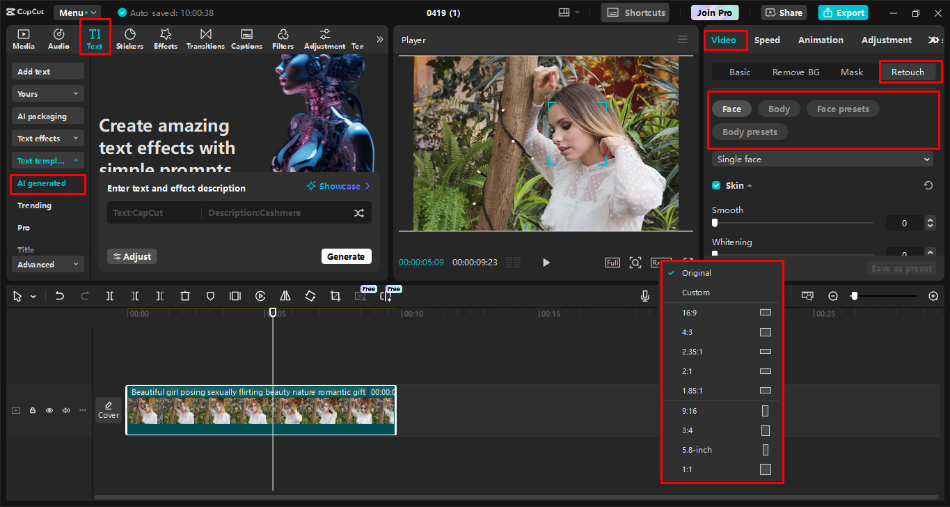 Edición de la grabación de pantalla en el CapCut editor de vídeo de escritorio
