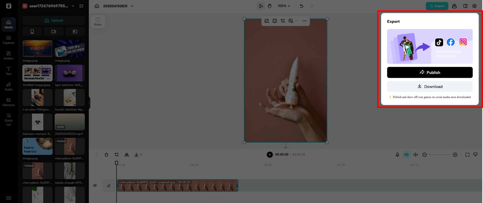 Export your video
