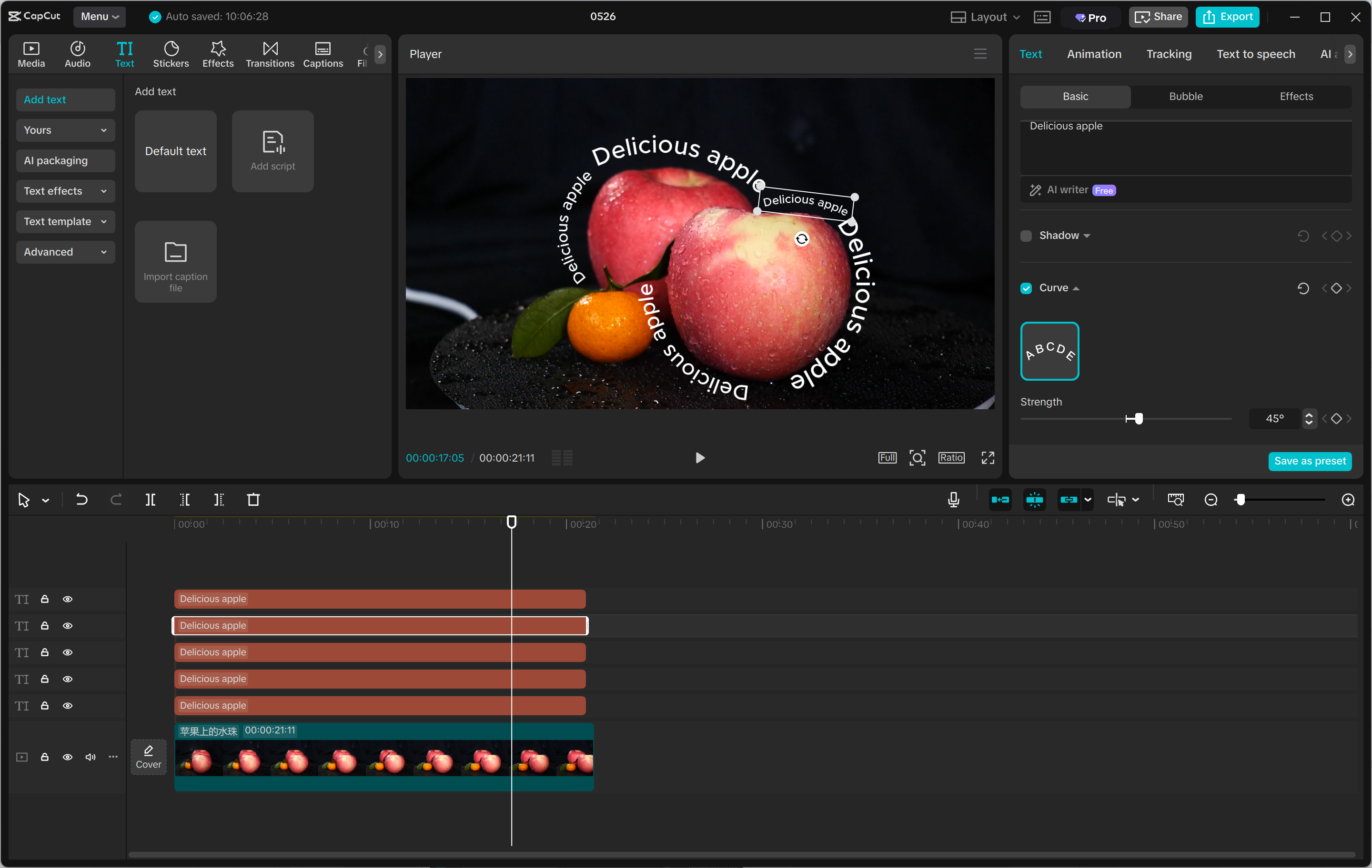Interface de l' CapCut éditeur vidéo de bureau