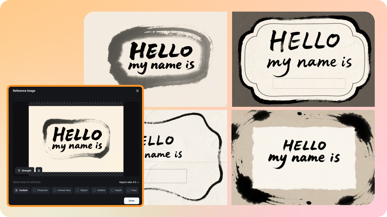 name tag with image