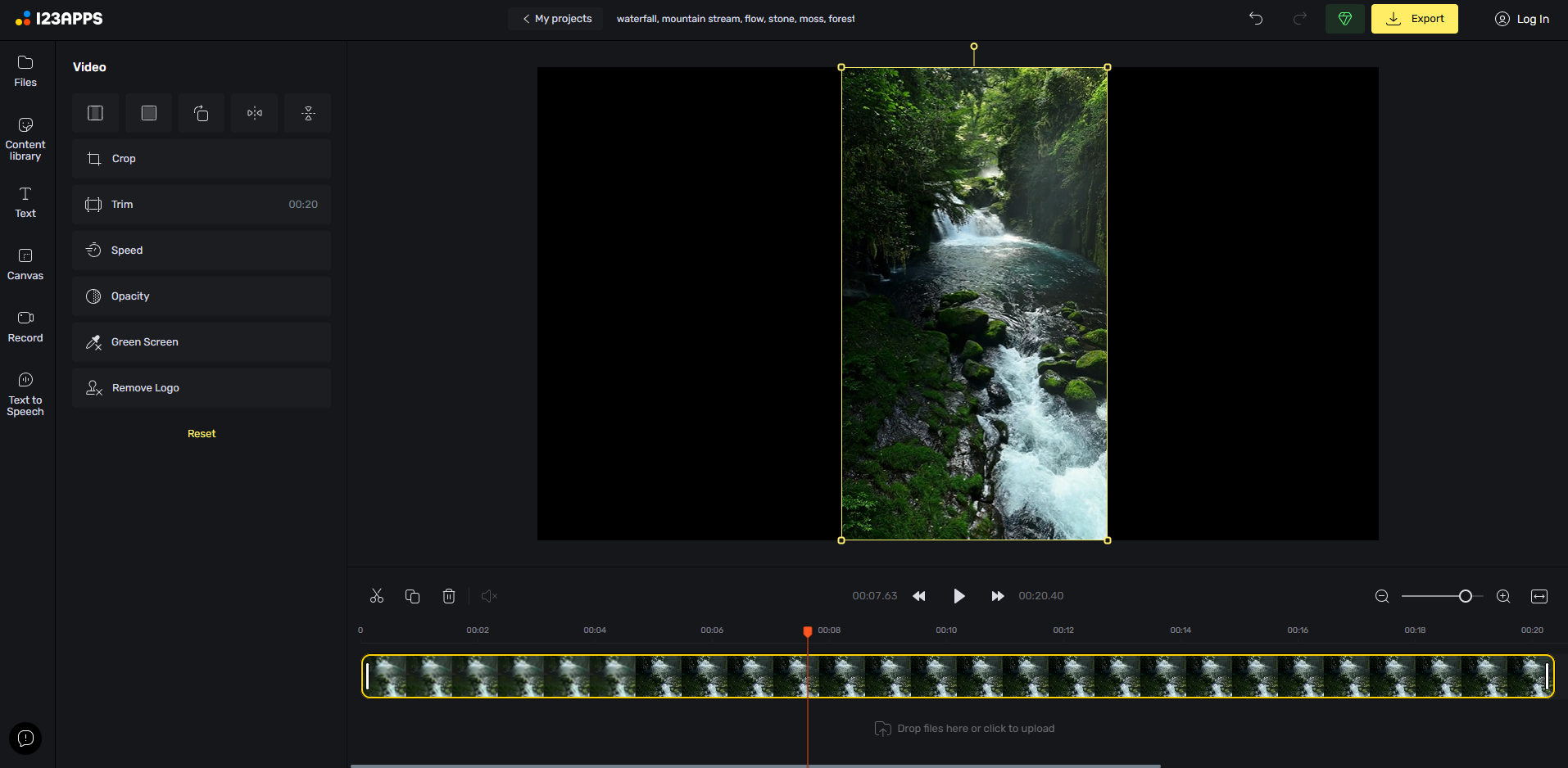 Antarmuka Pemotong Video Online - editor klip video online yang ideal