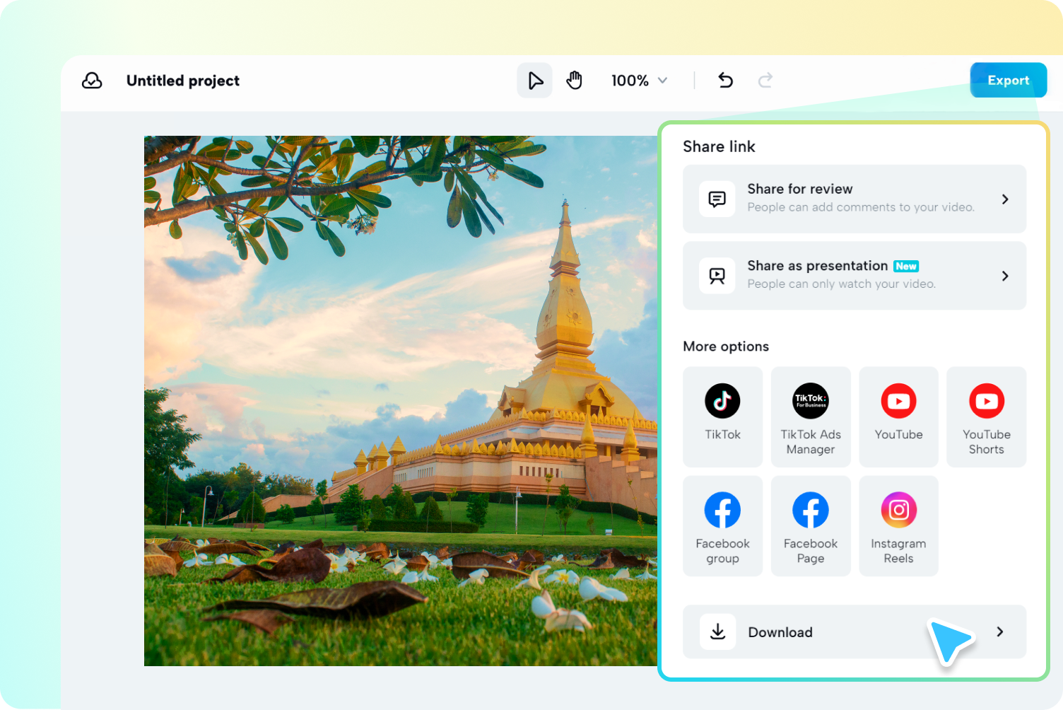 – Export and share
