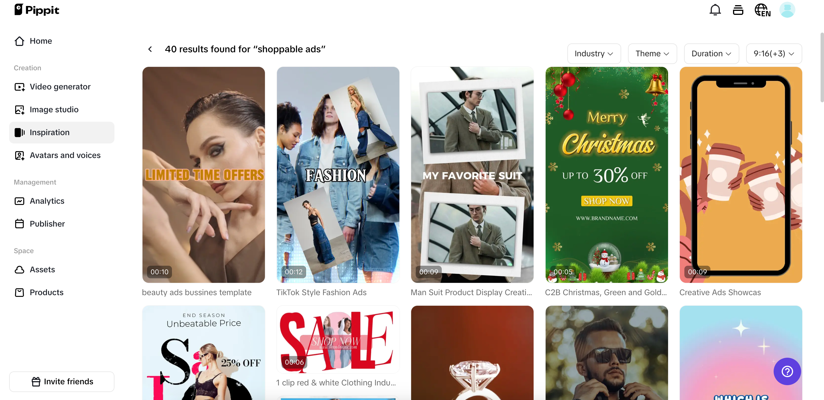 Platform-ready video templates