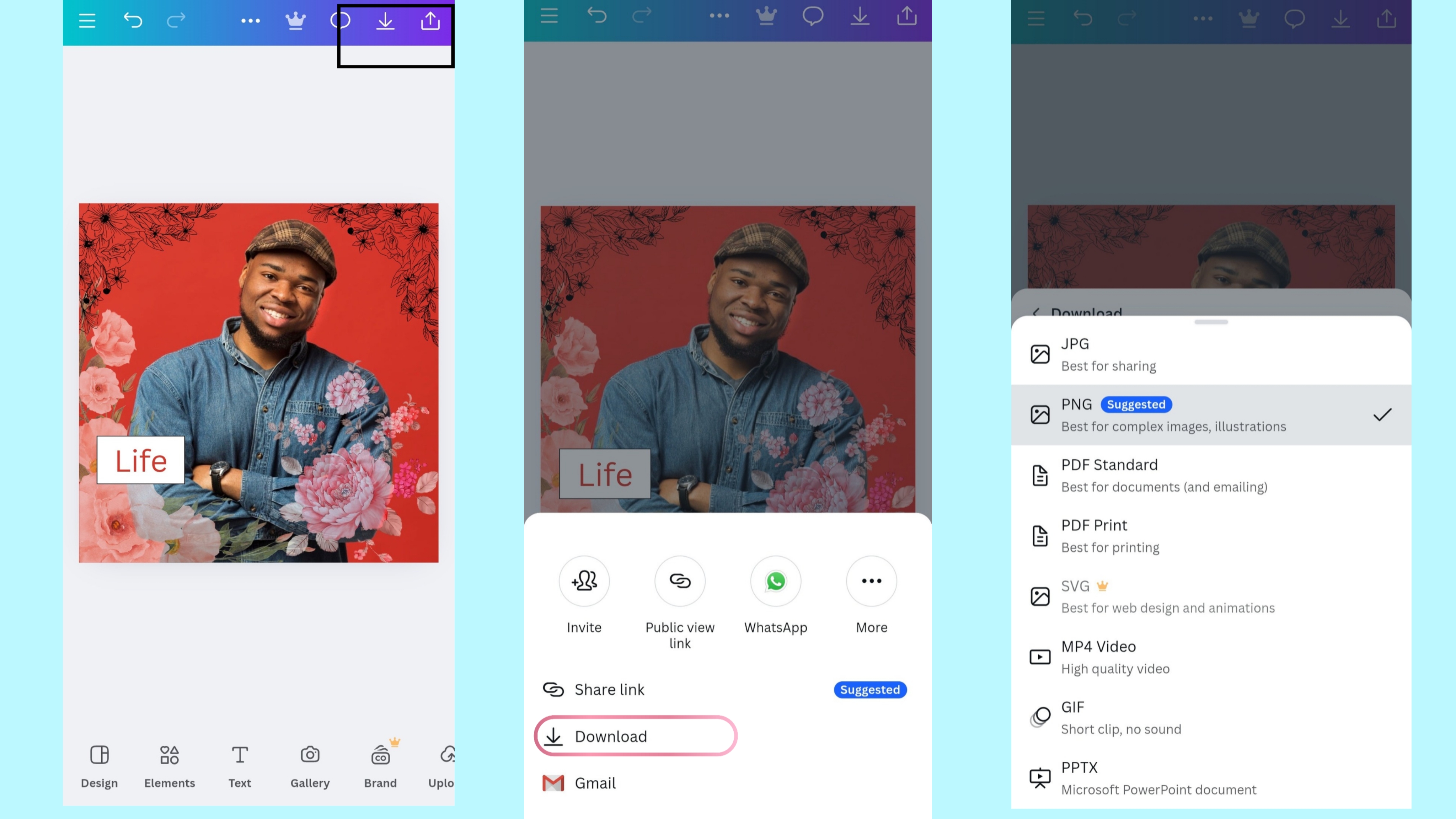 Canva App - Esportazione per piattaforme specifiche