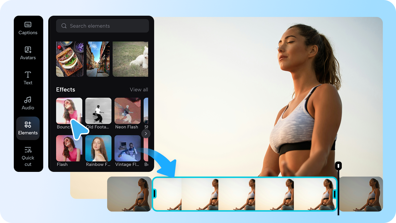 AI video editor in Pippit for meditation videos