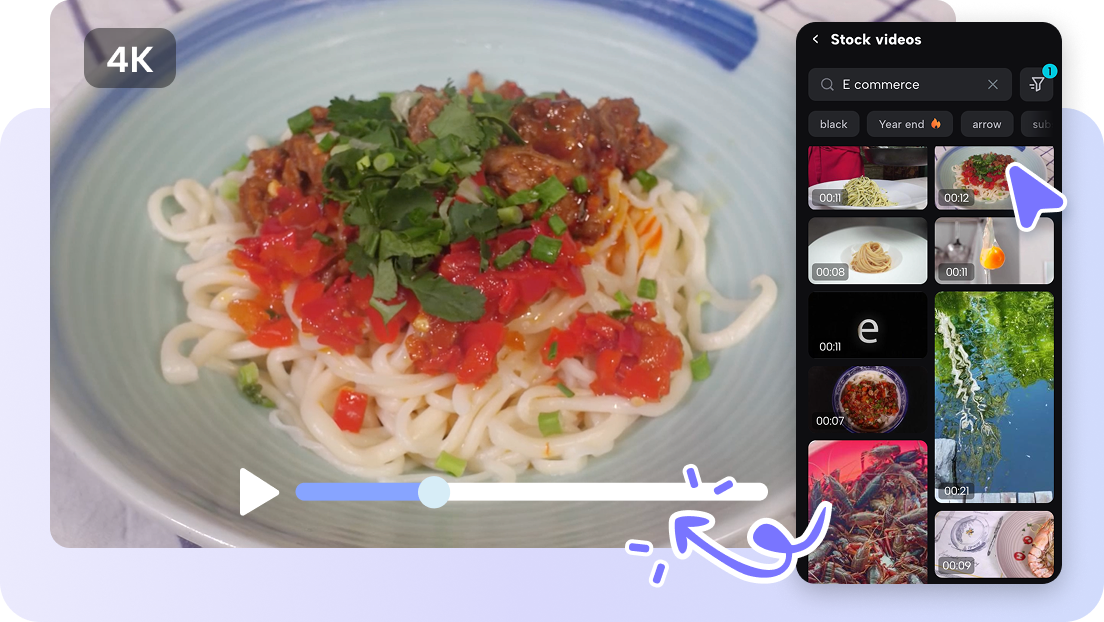 AI video editing interface