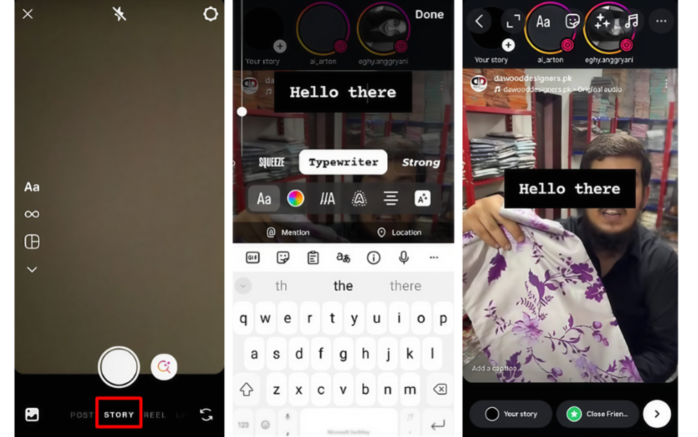 Instagramストーリーで新しいフォントを使用する