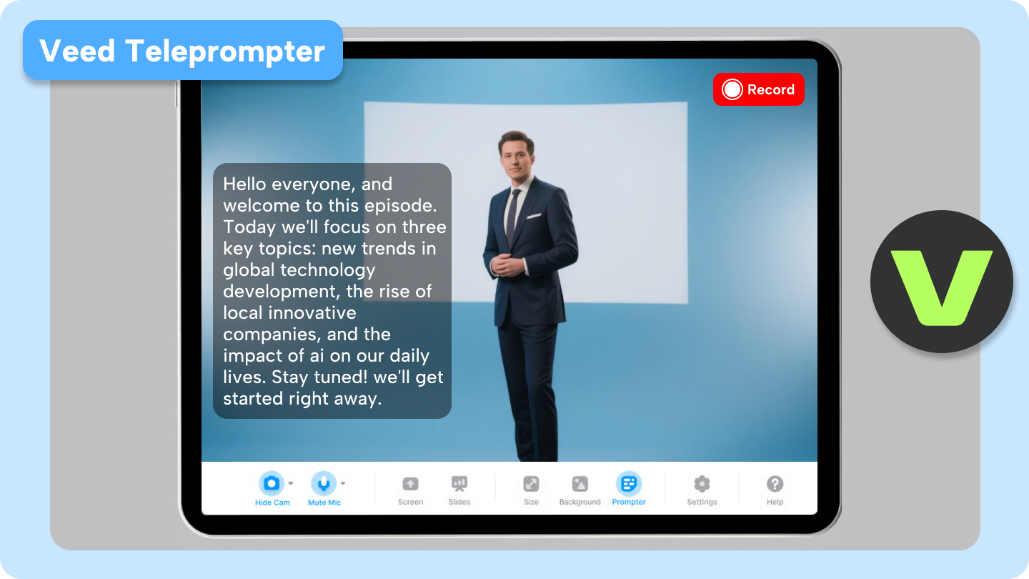 Veed teleprompter