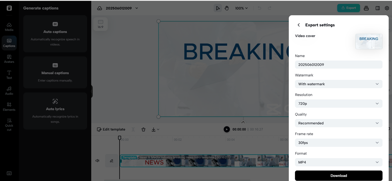 Export and share your videos