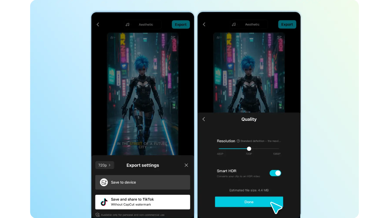 Générez et exportez votre vidéo