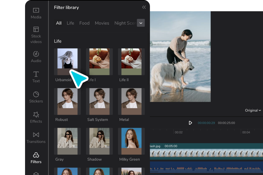 Bước 2: Tăng cường và tùy chỉnh video vlog với các tính năng