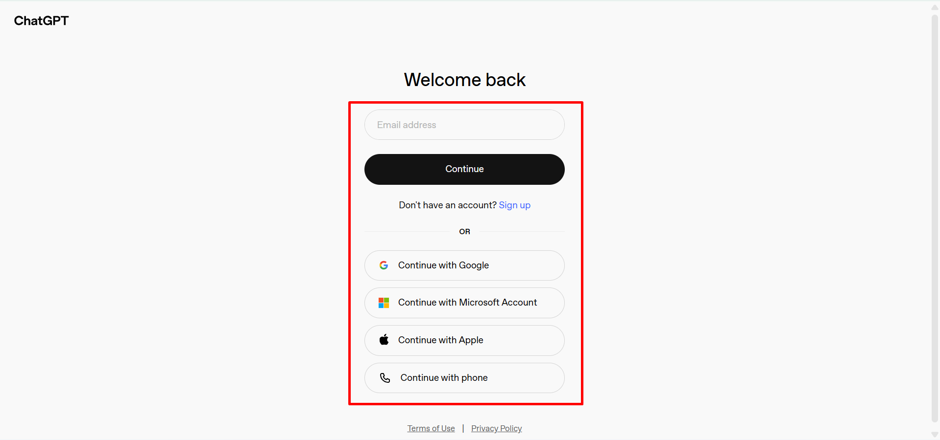 Signing up to OpenAI