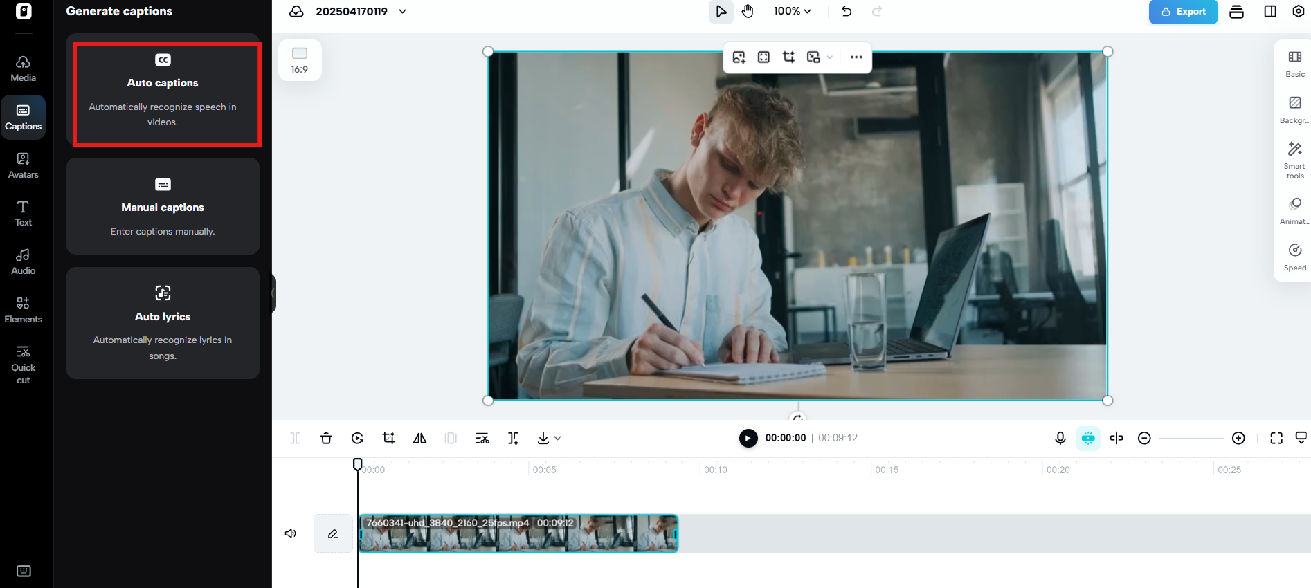Auto captions