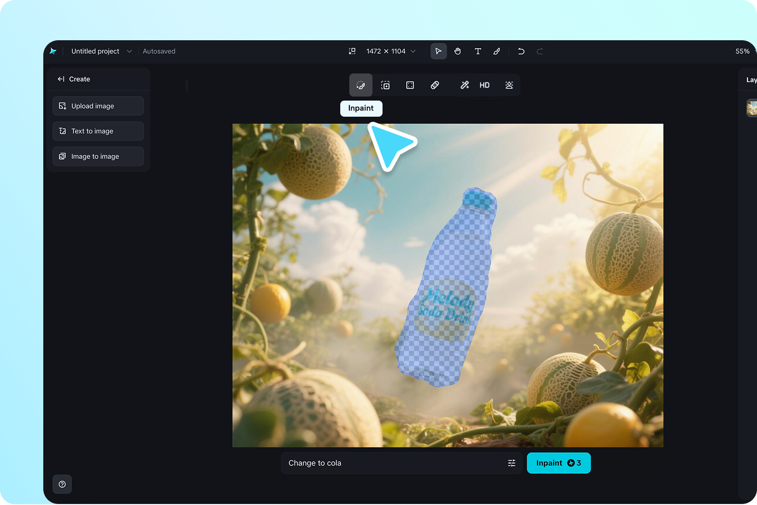 ai afbeeldingsbewerking met inpainting