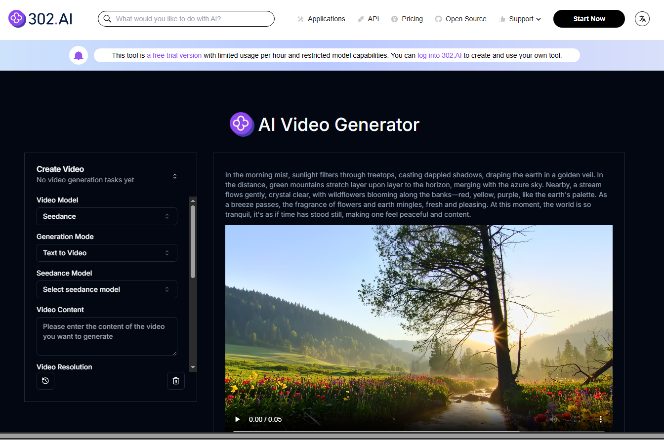 302 AI Video Generator