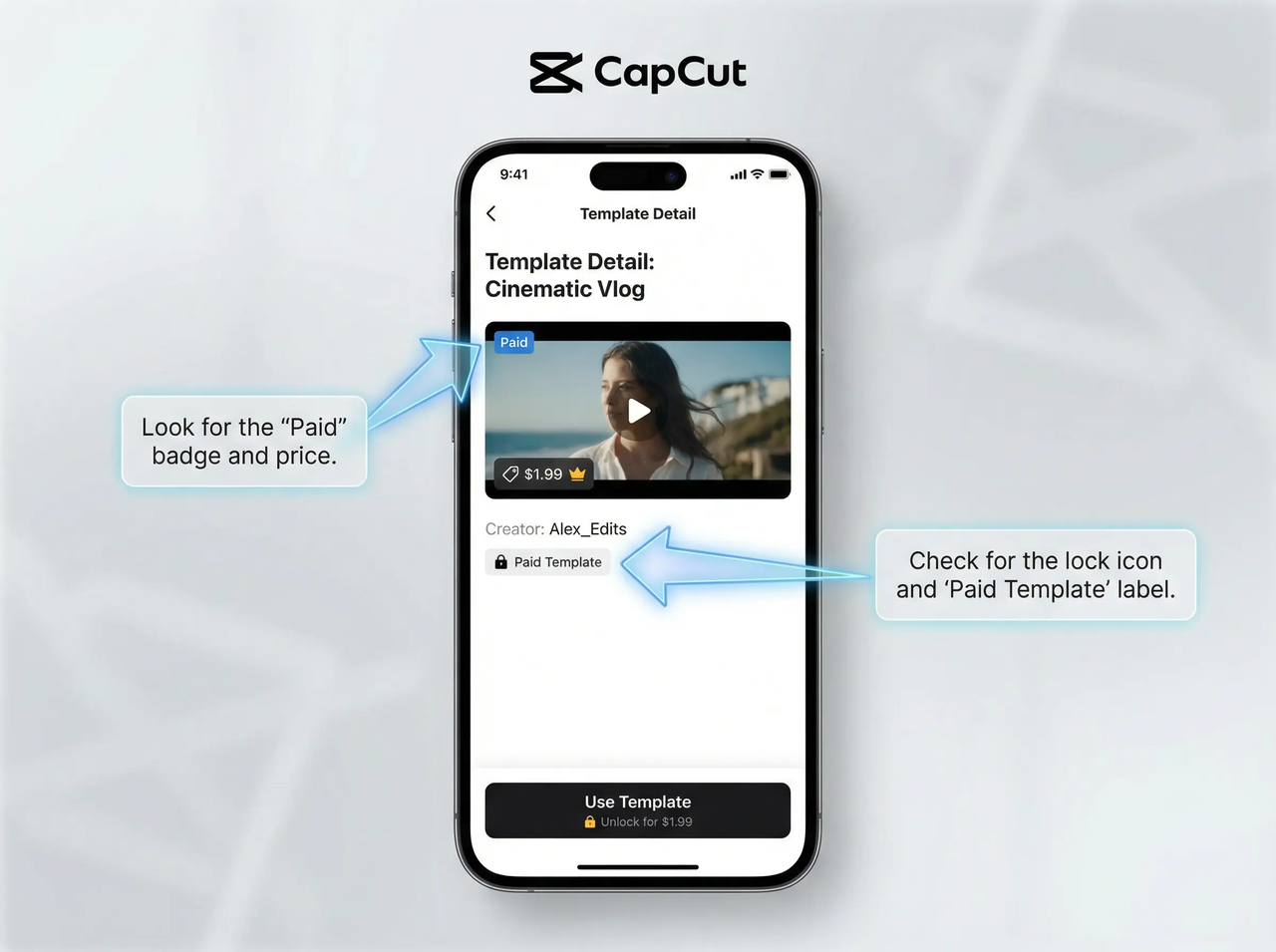แม่แบบชำระเงินในCapCut