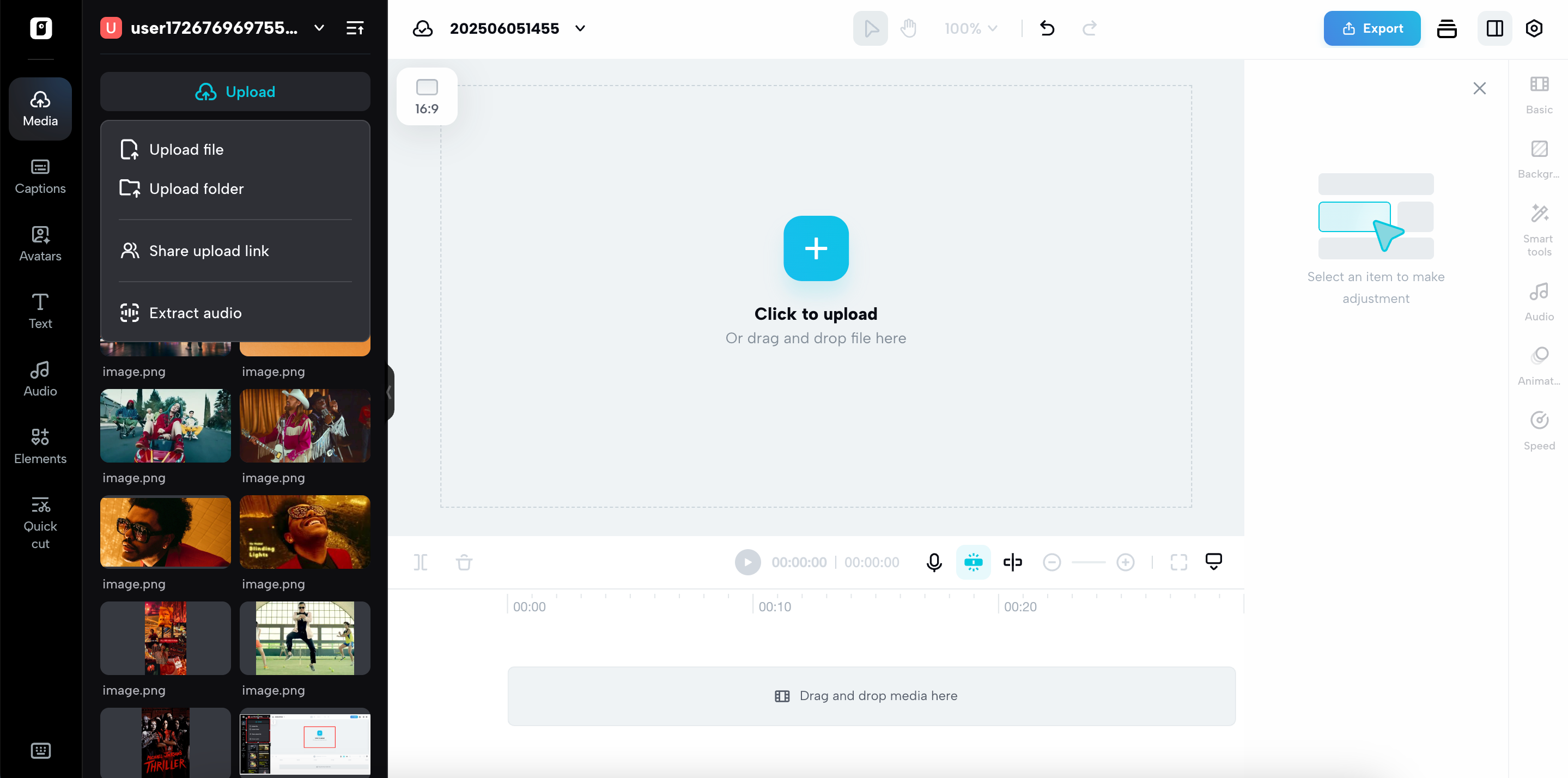 Upload media