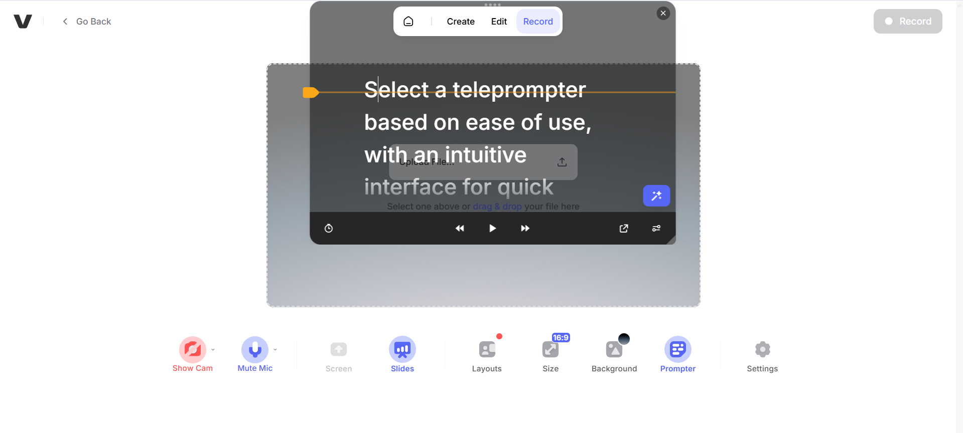VEED online teleprompter