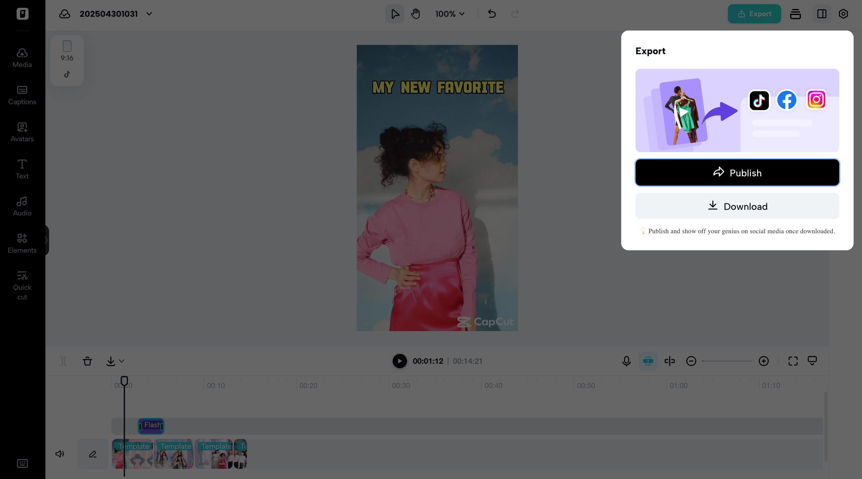 Export and share your videos