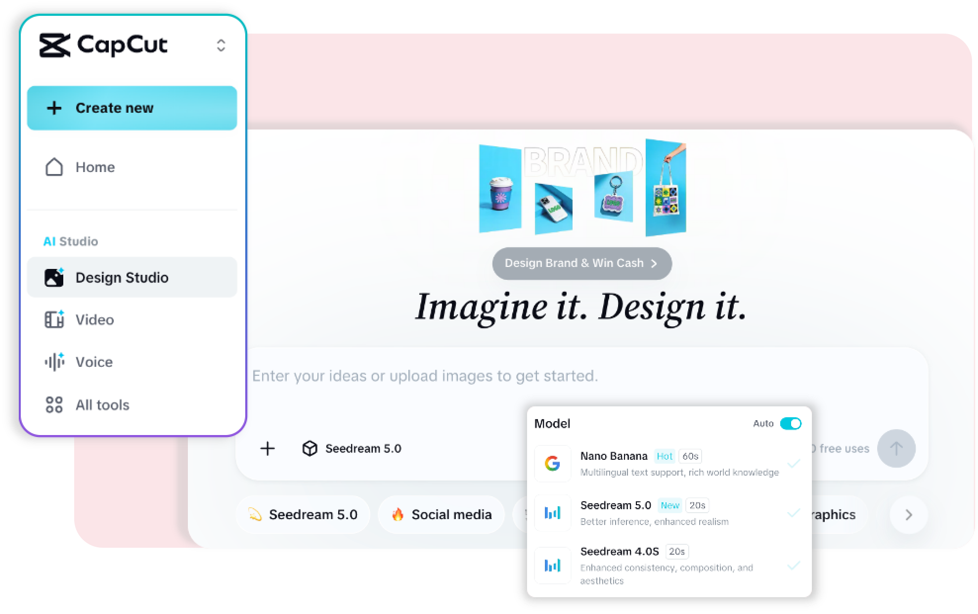 Step 1: Access CapCut Design Studio