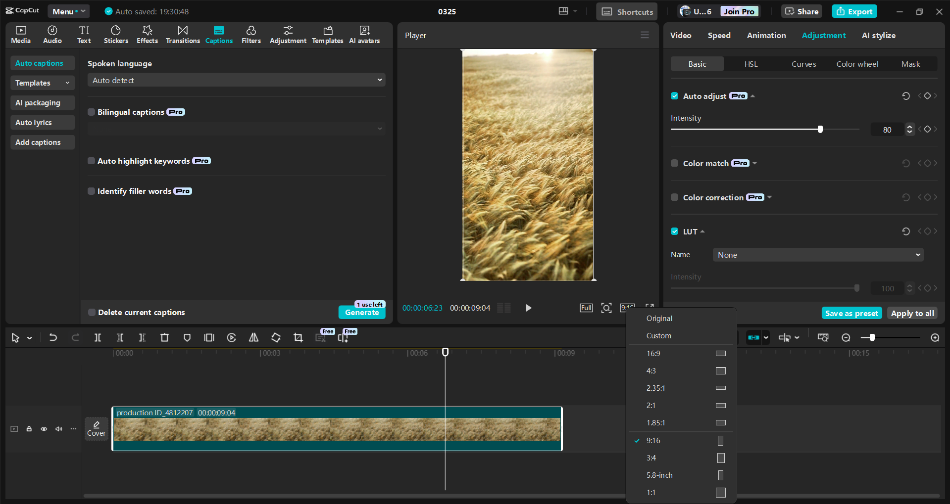 Schnittstelle des CapCut Desktop-Video-Editors - eine einfache Möglichkeit zum Bearbeiten und Verbessern von Instagram Reels