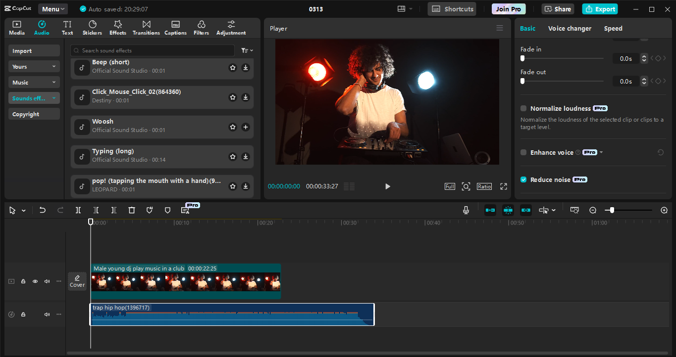 Interfața editorului video CapCut desktop - cel mai bun instrument pentru a adăuga muzică videoclipurilor