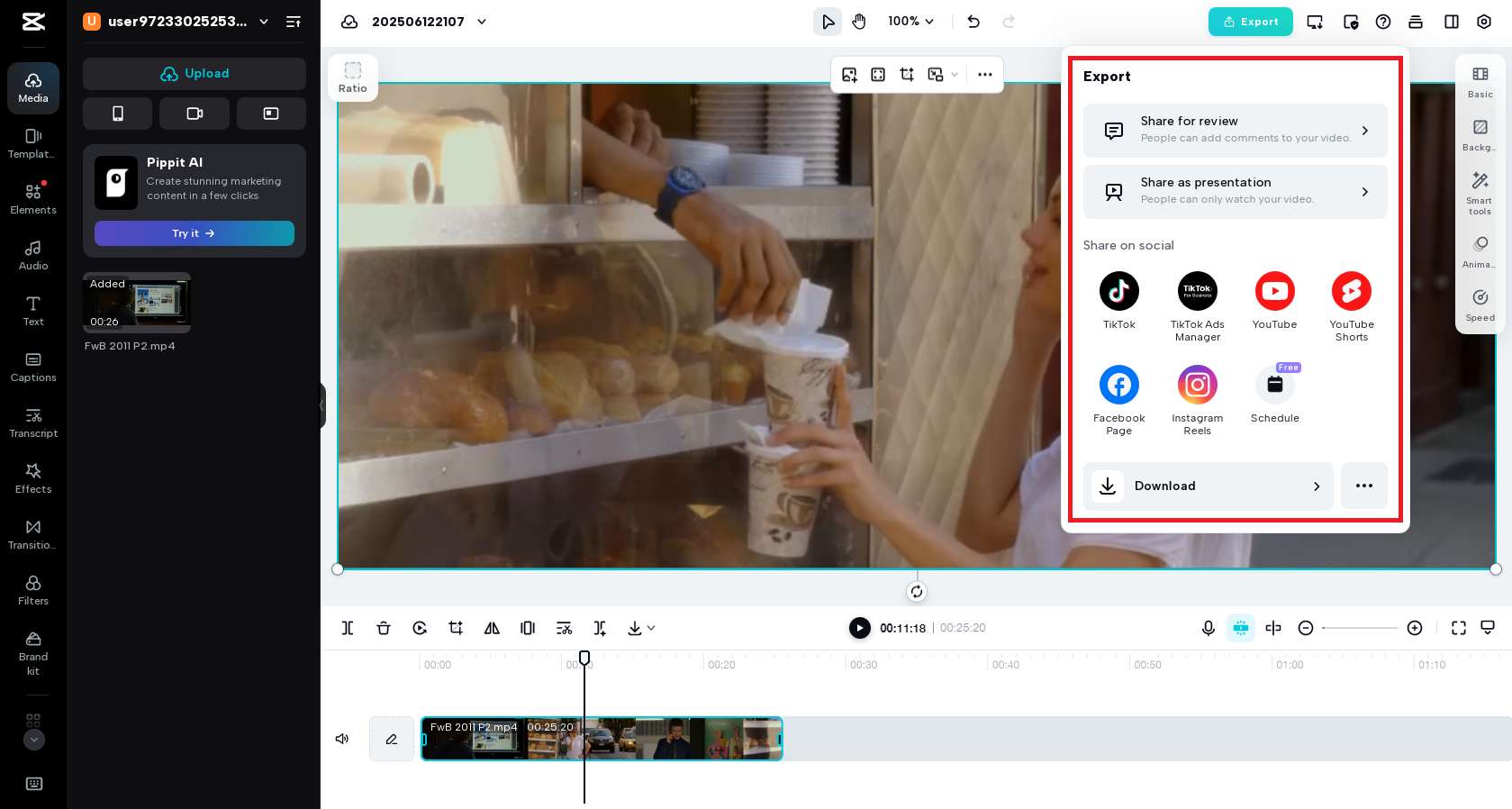 Exporta tus medios finalizados