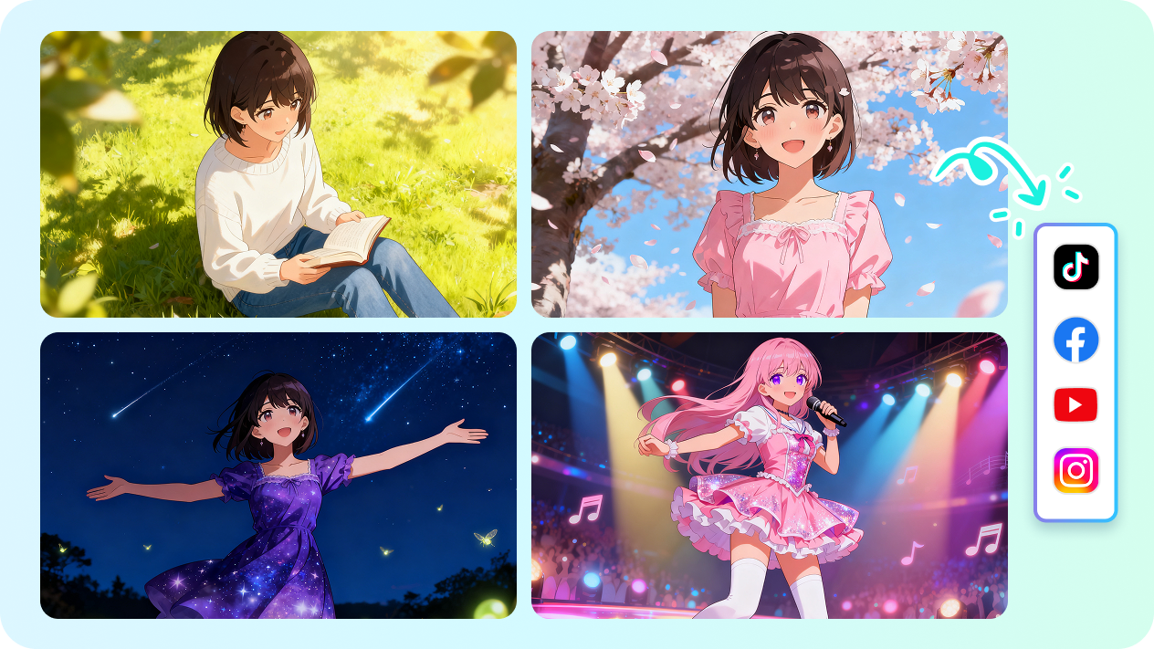 Générez des fonds d'écran et des fan arts d'AI Hoshino.