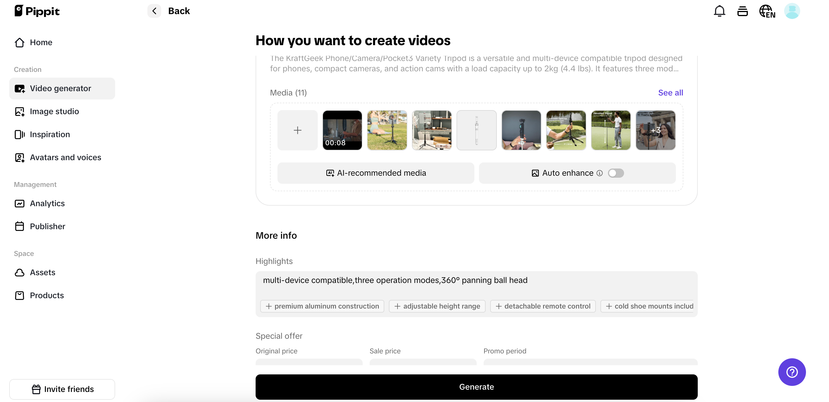 Customize video settings