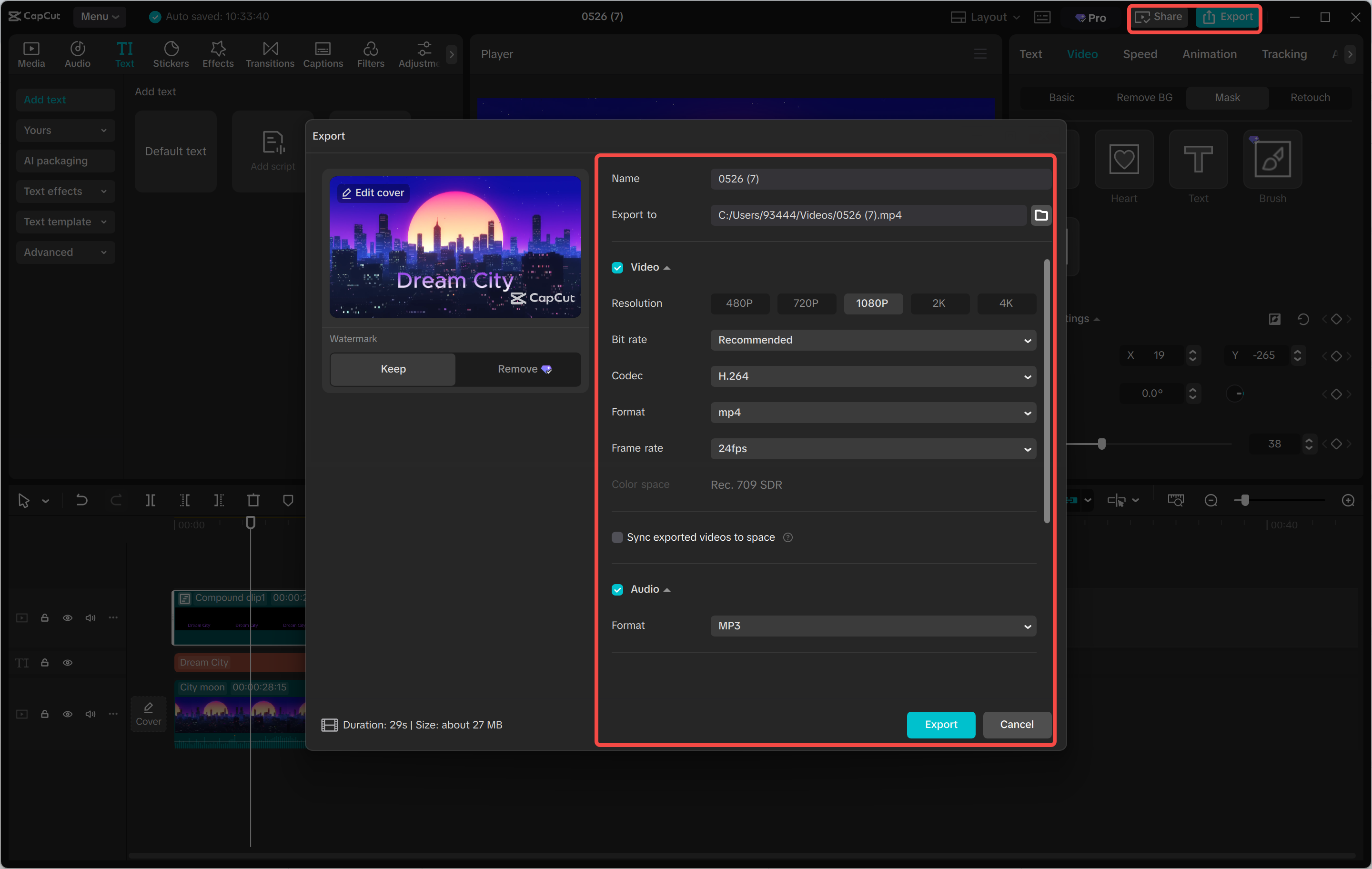 I-export at ibahagi ang isang gradient text
